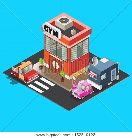 Easy to edit vector illustration of isometric cityscape