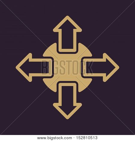 The navigation icon. Arrows symbol. Flat Vector illustration