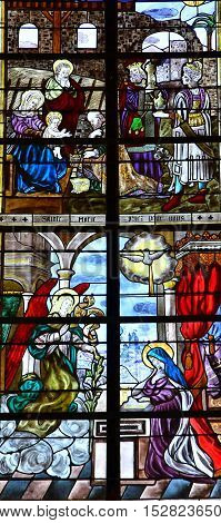 Fleury sur Andelle France - september 7 2016 : the Notre Dame de la Vallee church