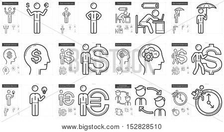 Business vector line icon set isolated on white background. Business line icon set for infographic, website or app. Scalable icon designed on a grid system.