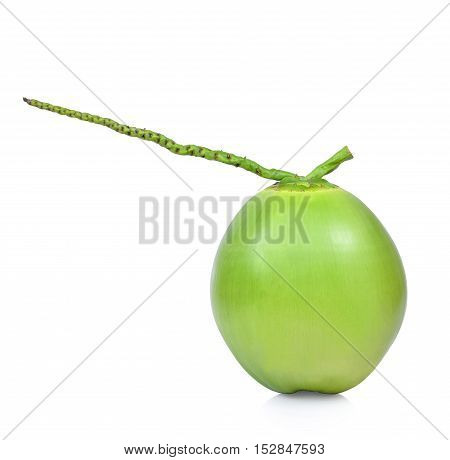 fresh green coconut isolated on white background