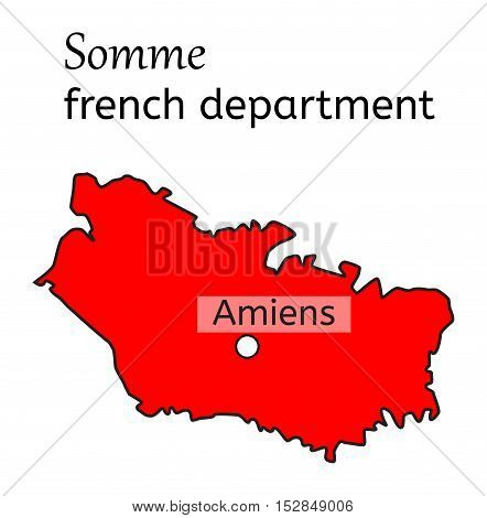 Somme french department map on white in vector