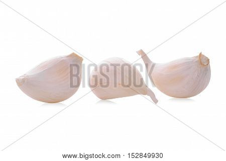 fresh garlic isolated on the white backround