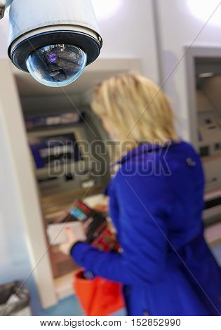 Cctv Camera Surveillance Cash Dispenser