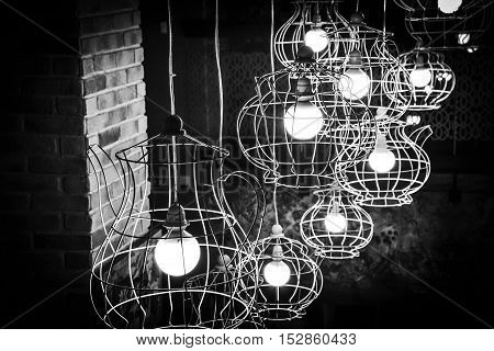 Party time in nigt Friday. Lamp light.