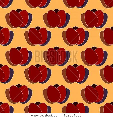 seamless pattern from eggs on beige background