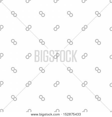 Seamless pattern of grey infinity symbols on white backgound. Simple flat vector illustration.