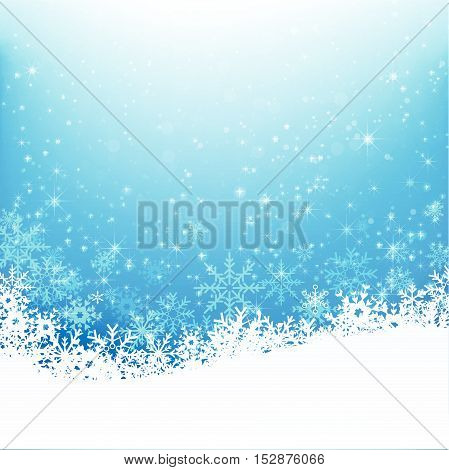 Christmas snowflake with night star light and snow fall abstract bakcground vector illustration eps10 002