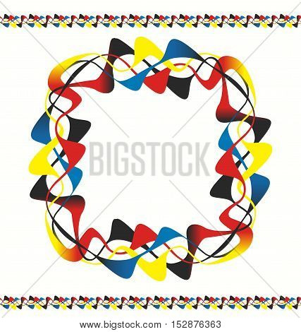 Colorful abstract wave frame Seamless vector template
