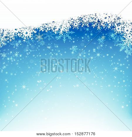 Christmas snowflake with night star light and snow fall abstract bakcground vector illustration eps10 002