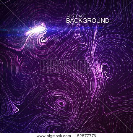 Abstract curl background with swirled shiny stripes and lens flare light effect. Vector illustration of swirled stripes background. Abstract illuminated background