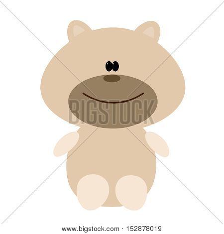 Bear toy. Flat vector illustration on a white background.