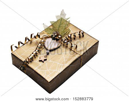Very luxury packed present with heart and leaf