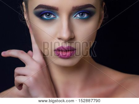 bright make-up on for a beautiful photo models