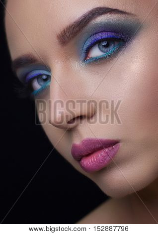 bright make-up on for a beautiful photo models