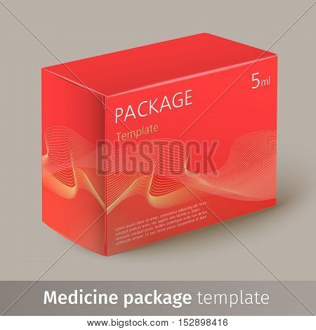 Medicine package template. Designed text. Vector illustration