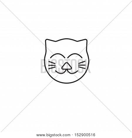 cat vector outline icon on white background