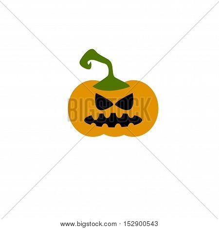 Pumpkin Isolated on White. Flat Design Style. Vector illustration