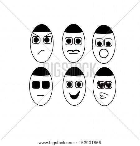 icon people six vector on white background