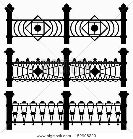 black fences collection of symbols vector illustration abstract high quality