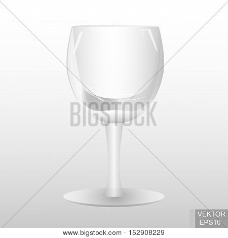 Realistic wine glass. Cocktails. For beverages. Recreation. A party. For your design.