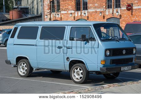 LIEPAJA, LATVIA - SEPTEMBER 10, 2016: VW Transporter T3. The Volkswagen Transporter (T3) is a van produced by the German manufacturer Volkswagen Commercial Vehicles.