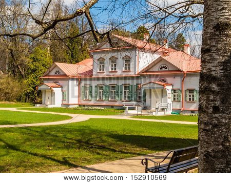 ABRAMTSEVO, RUSSIA - MAY 1 2016: Memorial manor Abramtsevo artistic and literary museum-reserve. Main Manor House