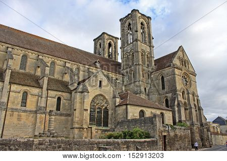 exterior of the abbey in Laon, France