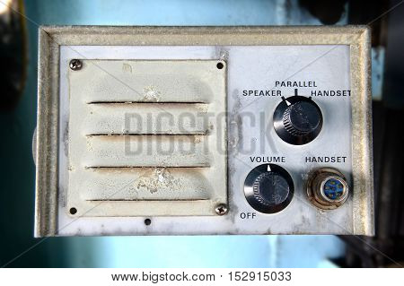 Old Radio On Warship At Museam