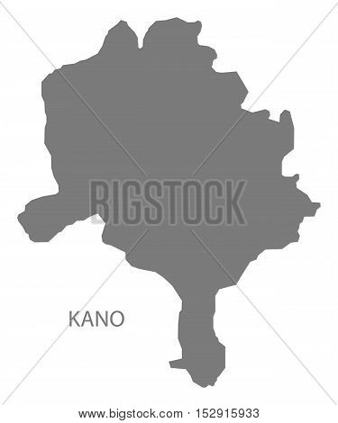Kano Nigeria Map grey illustration high res