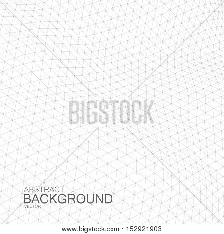 3D space grid. Vector illustration of geometric distorted cyberspace grid. Technology background