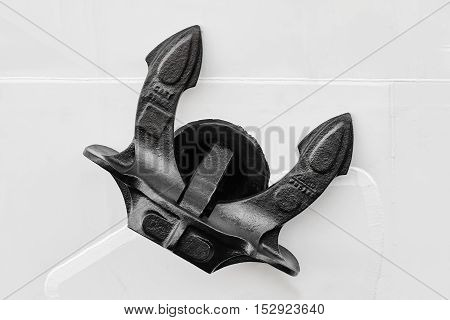 Raised Big Anchor of the Sailing Ship