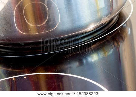 Inductive Hob With A Stainless Steel Pan