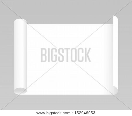 Blank realistic whatman paper, vector mockup illustration