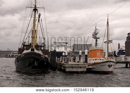 Kiel, Germany - Okt 3, 2016: View Of The Port Of Kiel In Germany
