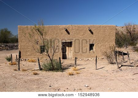 Historic Southwestern Architecture in Costolon, Big Bend National Park, Texas