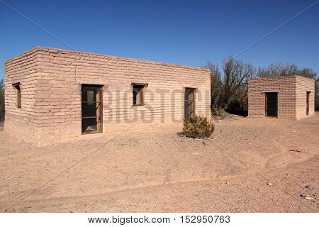 Historic Southwestern Architecture in Costolon, Big Bend National Park, Texas
