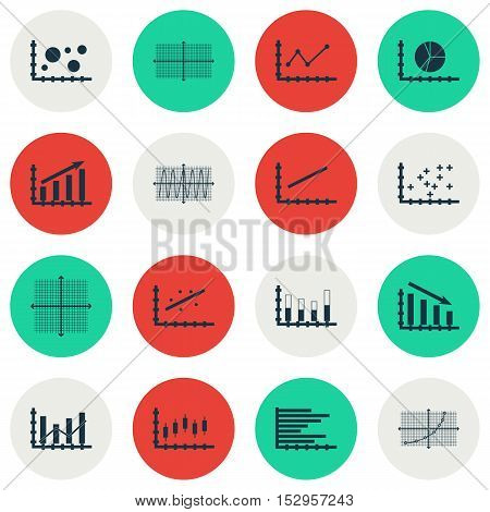 Set Of Graphs, Diagrams And Statistics Icons. Premium Quality Symbol Collection. Icons Can Be Used F