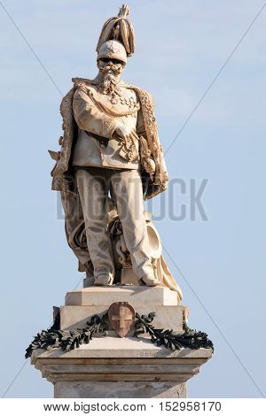 Statue of Victor Emmanuel II built in 1882 by Giovanni Dupre in Trapani Sicily