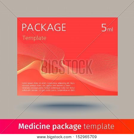 Medicine package template. Designed text. Vector illustration