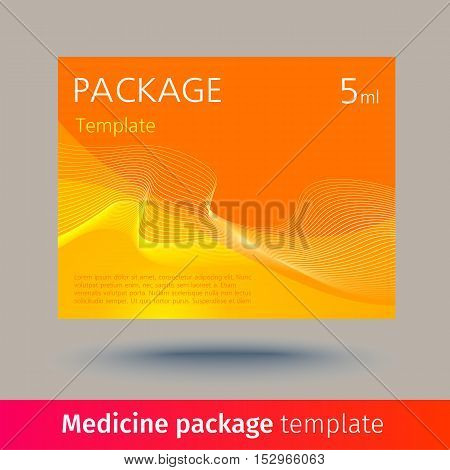 Medicine package template. Designed text. Vector illustration