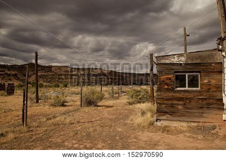 Abandoned gas station on highway 128 in Utah