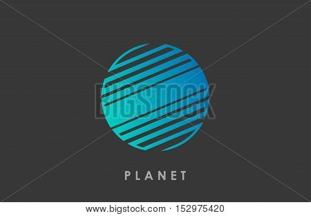 Planet logo deign. Line planet. Creative cosmic logo