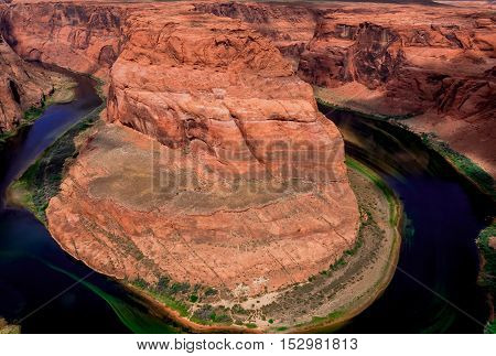 Iconic Horeshoe Bend in Sunny Paige Arizona