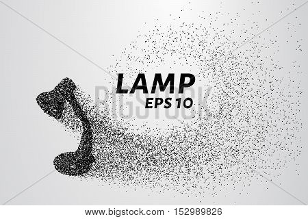 Lamp of the particles. Table lamp consists of circles and points. Silhouette lamps sway with the wind part.