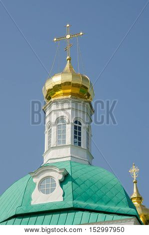 Sergiev Posad - August 10, 2015: View Of The Dome Of The Tower Over The Main Entrance To The Holy Ga