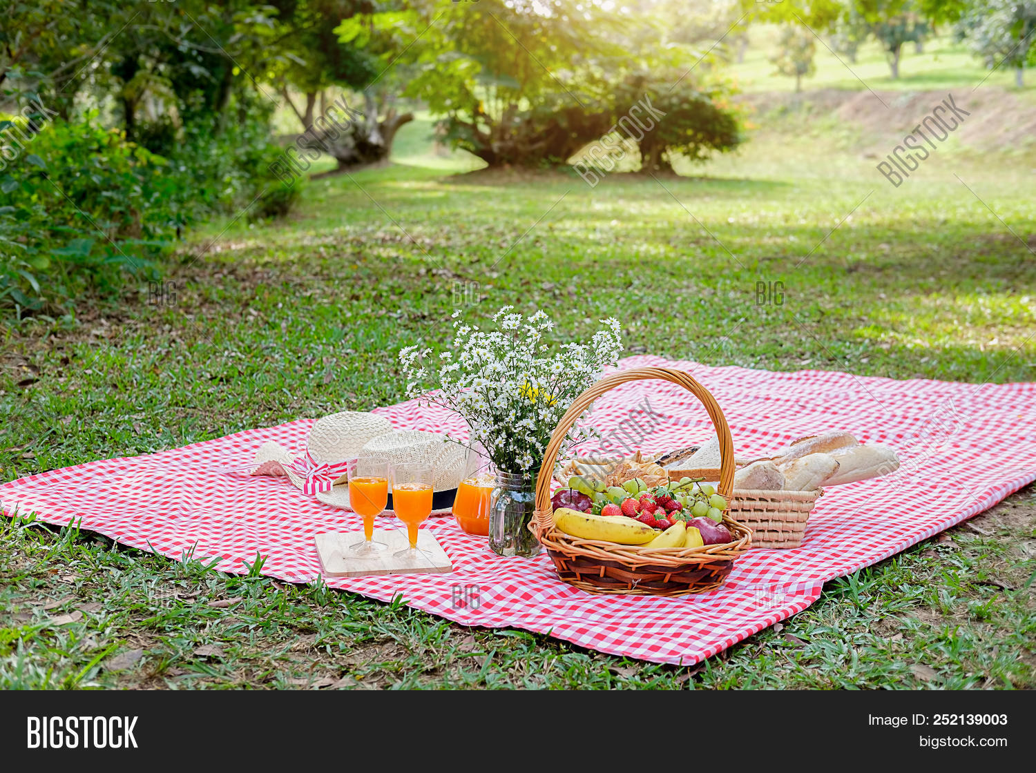 Hat Flower Picnic Image Photo Free Trial Bigstock