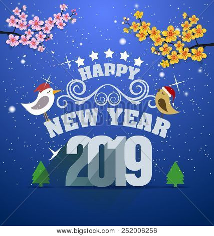 Happy New Year 2019. Chienese New Year, Year Of The Pig