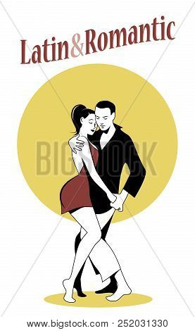 Young Couple Dancing Latin Music: Bachata, Merengue, Salsa, Kizomba