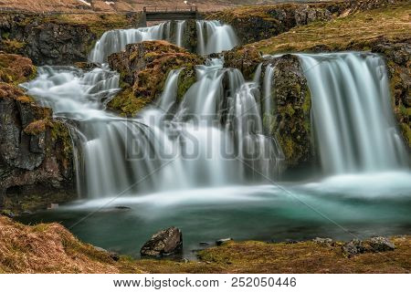 Kirkjufellsfoss Is Just One Of Icelands Many Beautiful Waterfalls. Located On The Snaefellsnes Penin